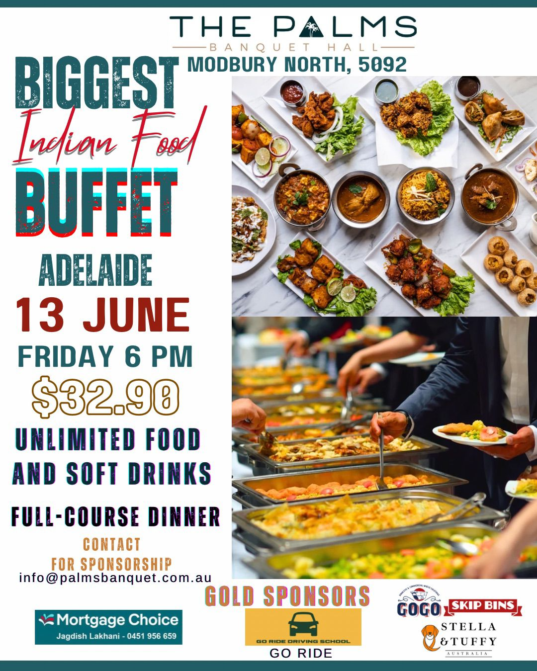 Experience the Biggest Indian Food Buffet in Adelaide – June 13 at The Palms Banquet Hall